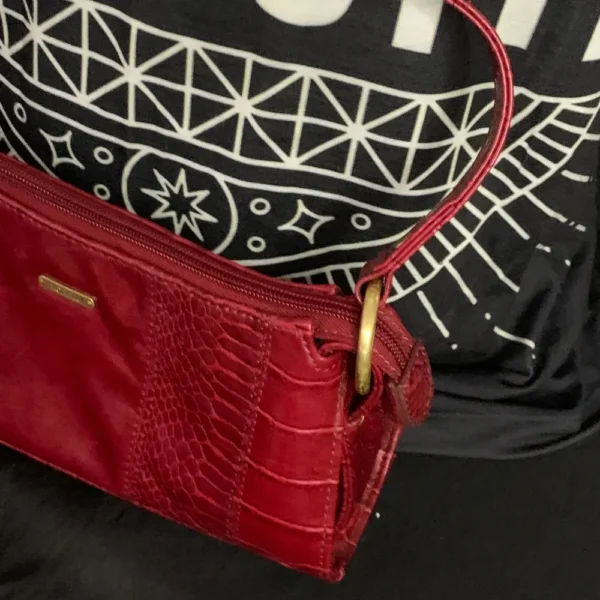 Fiorelli Vintage Red Baguette Shoulder Bag – Vegan Leather, Unique & Sustainable - Image 6