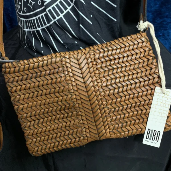 Pre-Loved Biba Natural Leather Crossbody Bag – artisan craftsmanship and timeless style, sustainably curated by Pre-Loved by Paul.