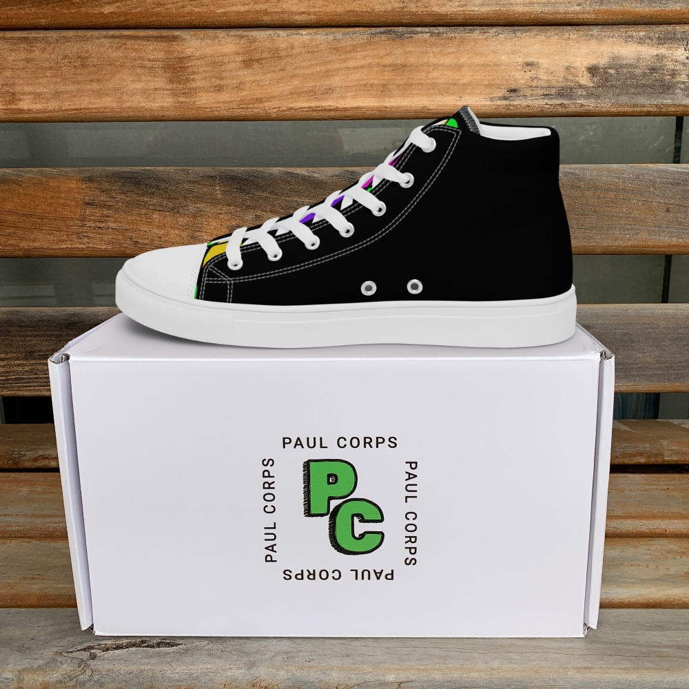 Black Lava Lamp Memories High Top Canvas Shoes - Image 4