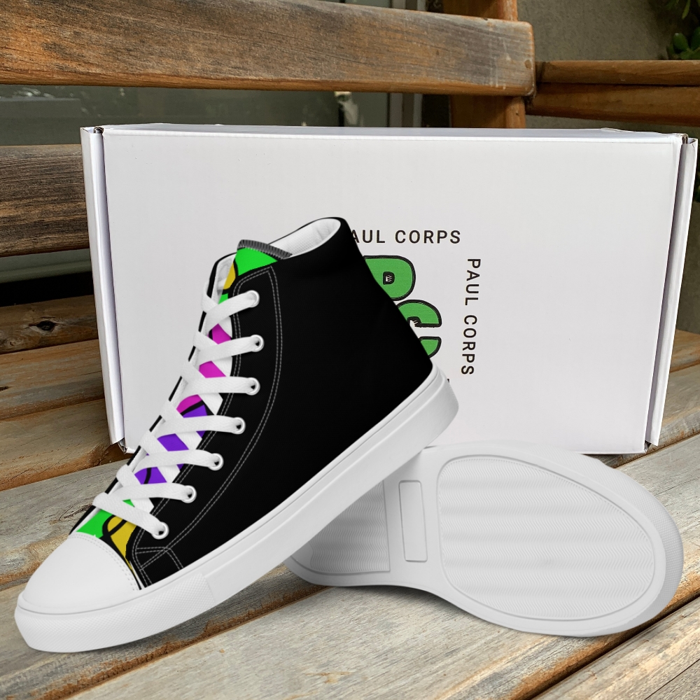 Black Lava Lamp Memories High Top Canvas Shoes - Image 2